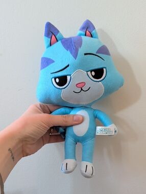 Gabby's Dollhouse Dreamworks Blue Cat Plush Toy - Soft Stuffed Pet Cat